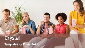  Presentation with junk food - Amazing presentation having friendship junk food people backdrop and a violet colored foreground