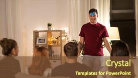  Presentation with entertainment - PPT theme consisting of friendship leisure and entertainment concept background and a tawny brown colored foreground