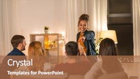  Presentation with entertainment - Beautiful PPT layouts featuring friendship leisure and entertainment concept backdrop and a coral colored foreground