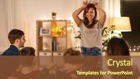  Presentation with entertainment - Audience pleasing slides consisting of friendship leisure and entertainment concept backdrop and a tawny brown colored foreground