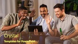  Presentation with friendship - Beautiful slides featuring friendship-leisure-and-people-concept backdrop and a tawny brown colored foreground