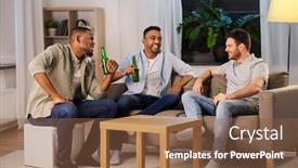  Presentation with people talking - Audience pleasing PPT layouts consisting of friendship-leisure-and-people-concept backdrop and a tawny brown colored foreground