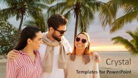  Presentation with polynesia - Colorful slide set enhanced with friendship-leisure-and-people-concept backdrop and a coral colored foreground