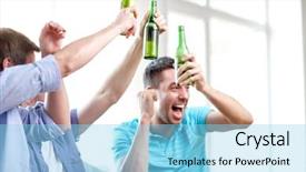  Presentation with drinking alcohol - Cool new presentation with friendship leisure people and alcohol backdrop and a light blue colored foreground