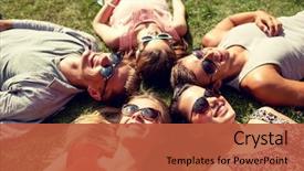  Presentation with friendship - Audience pleasing slides consisting of friendship leisure summer and people backdrop and a red colored foreground