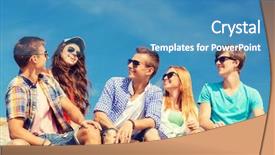  Presentation with people street - Slide set consisting of friendship leisure summer and people background and a teal colored foreground