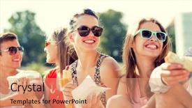  Presentation with food city - Cool new presentation design with friendship leisure summer and people backdrop and a coral colored foreground