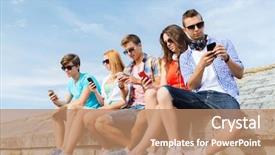  Presentation with addiction - Slide set with friendship leisure summer technology background and a coral colored foreground