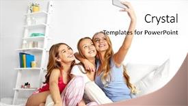  Presentation with pajama - Slides featuring friendship pajama party and technology background and a white colored foreground