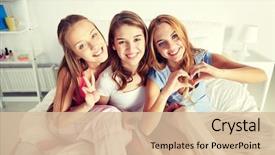  Presentation with pajama - Theme enhanced with friendship people pajama party background and a lemonade colored foreground