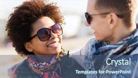  Presentation with international relations - Cool new presentation theme with friendship relations tourism travel backdrop and a ocean colored foreground