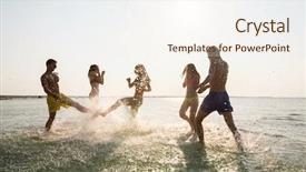  Presentation with shells beach summer holiday - PPT layouts having friendship sea summer vacation holidays background and a cream colored foreground