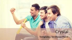  Presentation with sports halftime - Audience pleasing presentation theme consisting of friendship sports and entertainment - happy backdrop and a coral colored foreground