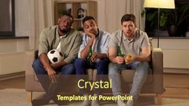  Presentation with sports fans - Theme consisting of friendship-sports-and-entertainment-concept background and a tawny brown colored foreground