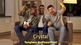  Presentation with ball sports - Cool new PPT theme with friendship-sports-and-entertainment-concept backdrop and a tawny brown colored foreground