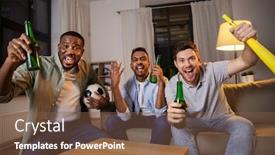  Presentation with ball sports - Slide deck having friendship-sports-and-entertainment-concept background and a tawny brown colored foreground