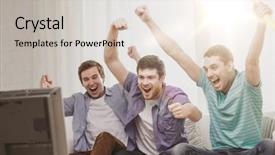  Presentation with entertainment - Audience pleasing PPT layouts consisting of friendship sports and entertainment concept backdrop and a lemonade colored foreground