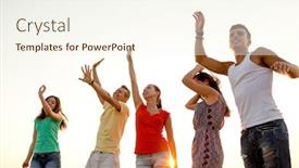  Presentation with summer party - Cool new theme with friendship-summer-vacation-holidays-party and a  colored foreground