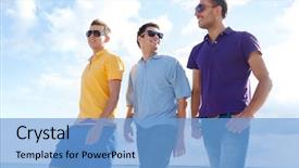  Presentation with friendship - Slide deck with friendship summer vacation holidays background and a light blue colored foreground