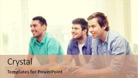  Presentation with video games playing - Audience pleasing PPT layouts consisting of friendship technology games and home backdrop and a coral colored foreground