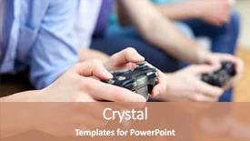  Presentation with video game - Cool new presentation theme with friendship technology games and home backdrop and a coral colored foreground