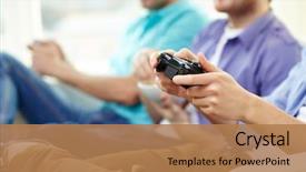  Presentation with video game - Presentation theme enhanced with friendship technology games and home background and a coral colored foreground