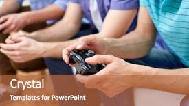  Presentation with video game - Colorful presentation enhanced with friendship technology games and home backdrop and a red colored foreground