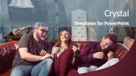  Presentation with mobil home park - PPT theme having friendship threesome ha-ha background and a gray colored foreground