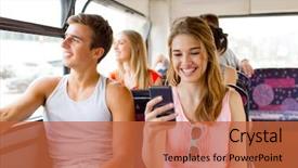  Presentation with bus transportation - Amazing PPT layouts having friendship travel summer vacation technology backdrop and a red colored foreground