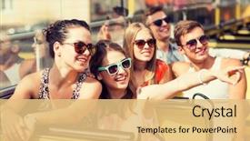  Presentation with friendship - PPT theme consisting of friendship travel vacation summer background and a yellow colored foreground