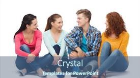  Presentation with youth group - Colorful presentation enhanced with friendship-youth-and-people-group backdrop and a ocean colored foreground