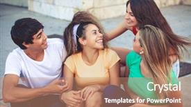  Presentation with teenagers - Beautiful PPT layouts featuring friendsship day - group of teenagers backdrop and a  colored foreground
