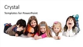  Presentation with frienship - Cool new presentation with frienship - children group family laying isolated backdrop and a  colored foreground