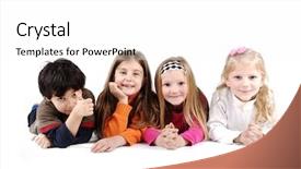  Presentation with family children - Cool new presentation theme with frienship - children group family laying backdrop and a white colored foreground