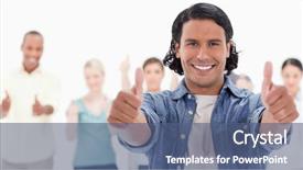  Presentation with frienship - Slide deck with frienship - close-up of a man background and a ocean colored foreground