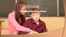  Presentation with frienship - PPT theme consisting of frienship - educational theme schoolchildren background and a tawny brown colored foreground