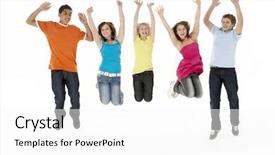  Presentation with frienship - Presentation enhanced with frienship - group of five young children background and a white colored foreground