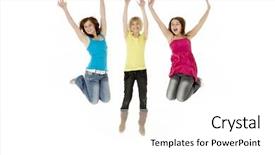  Presentation with group of three young girl - Amazing presentation theme having frienship - group of three young girls backdrop and a white colored foreground