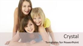  Presentation with group of girls - Colorful presentation theme enhanced with frienship - group of three young girls backdrop and a lemonade colored foreground