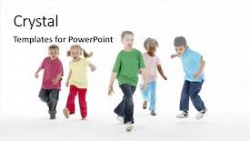  Presentation with frienship - Presentation theme having frienship - group of young children background and a white colored foreground