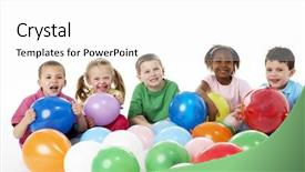  Presentation with young children - Cool new slides with frienship - group of young children backdrop and a white colored foreground