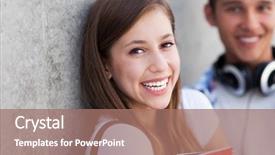  Presentation with frienship - Slides featuring frienship - happy young couple background and a  colored foreground