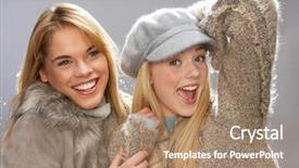  Presentation with frienship - Slides enhanced with frienship - two fashionable teenage girls wearing background and a  colored foreground