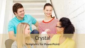  Presentation with frienship - Presentation design consisting of frienship and education concept - smiling background and a yellow colored foreground