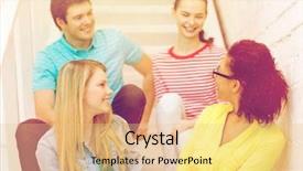  Presentation with frienship - PPT theme with frienship and education concept - smiling background and a lemonade colored foreground