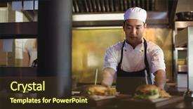  Presentation with burger fries - PPT layouts with fries and burger at order background and a  colored foreground