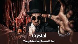  Presentation with scary vampire - PPT theme featuring abandoned castle the dark lord background and a wine colored foreground