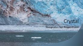  Presentation with glacier - Slide deck having frigid - glacier in alaska usa background and a light blue colored foreground
