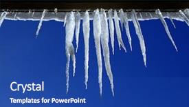  Presentation with hanging light standout - Presentation design having frigid - icicles hanging from rooftop background and a ocean colored foreground