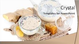  Presentation with milk tea - Presentation design having frisian - teapot and cup of tea background and a white colored foreground